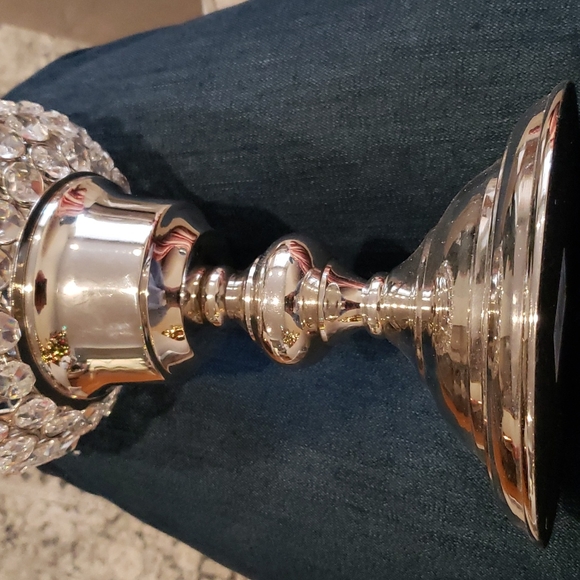 2 Crystal candle holders by Elegance, silver base, new - Picture 6 of 6